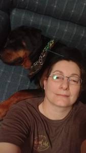 Mel and her prior service dog, Neelix.